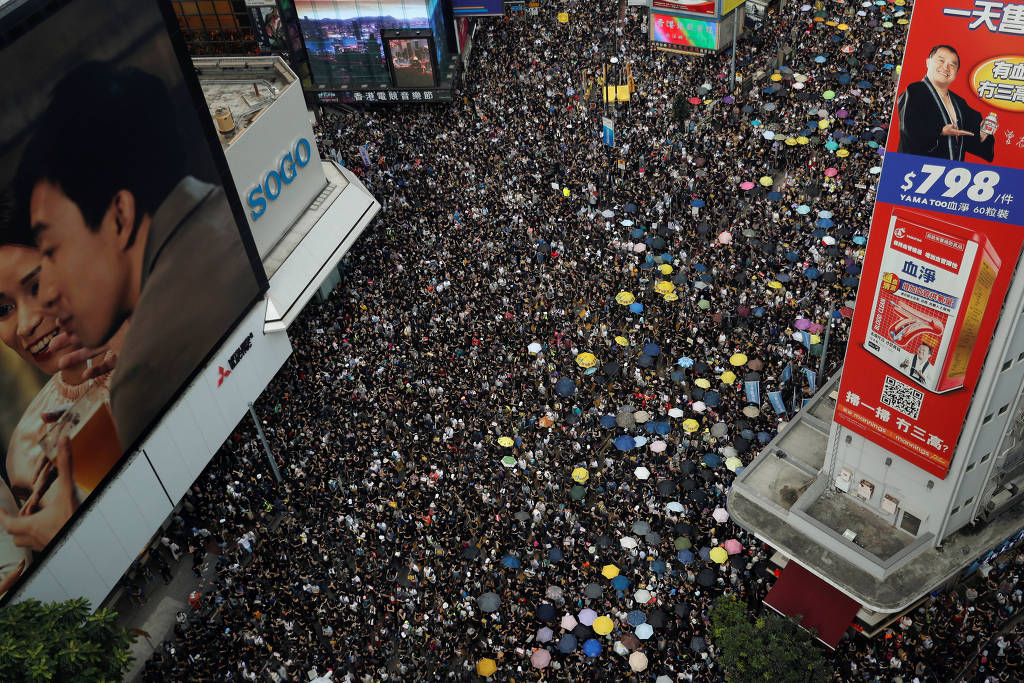 Manisfestante  em protesto Hong Kong